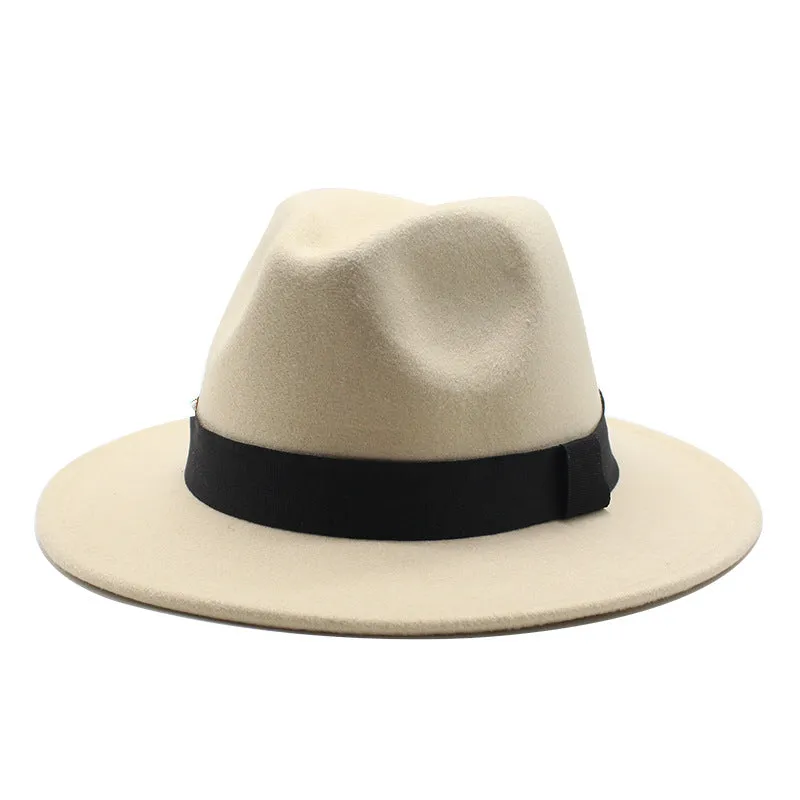 Men's And Women's Woolen Panama Flat Hats