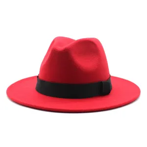 Men's And Women's Woolen Panama Flat Hats