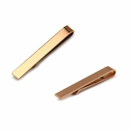 Mens Rose Gold Tie Clip Clasp