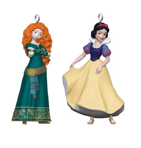 Mini Disney Princess Merida and Snow White Ornaments, Set of 2