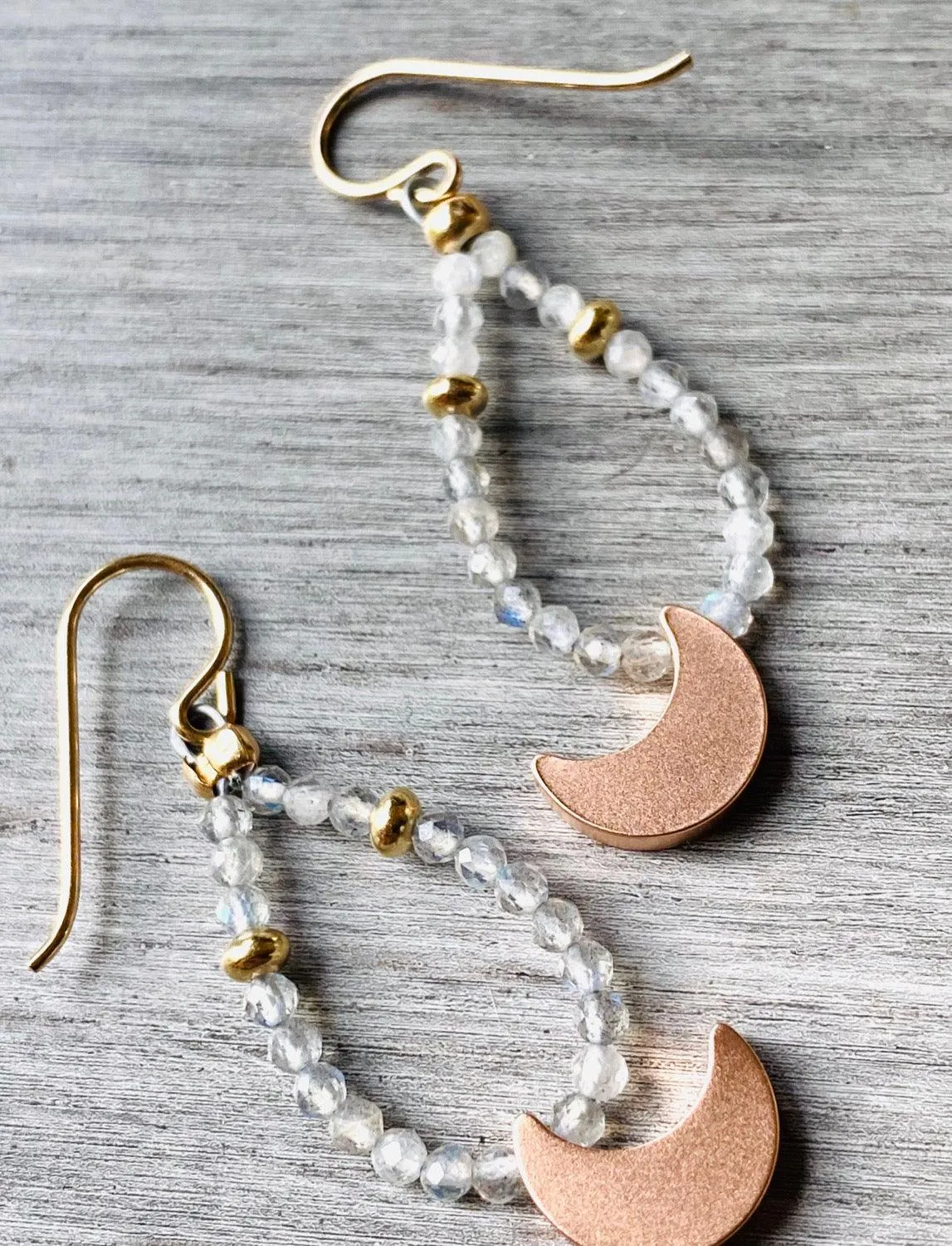 Moon Teardrop Hoop Earrings