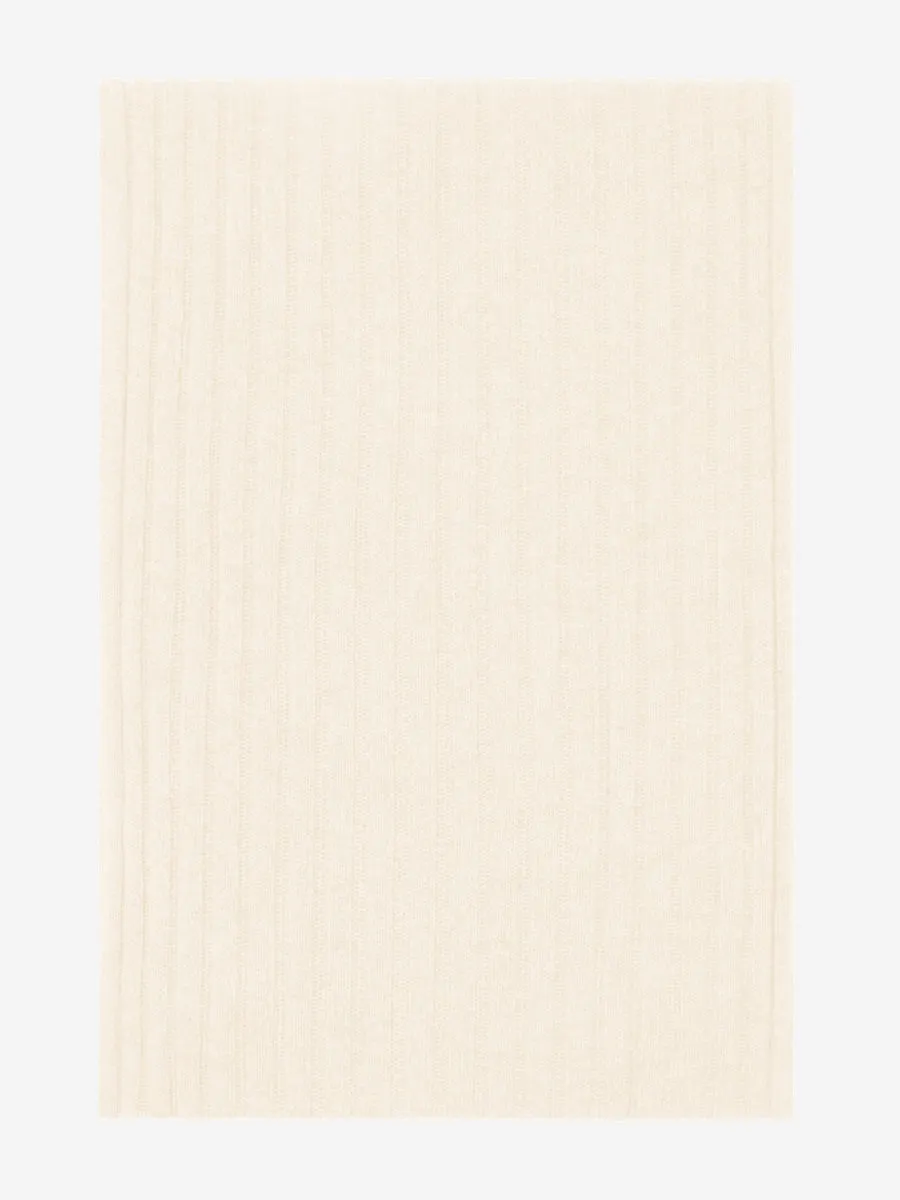 Napoli (cream) - 100% cashmere ribbed scarf (unisex)