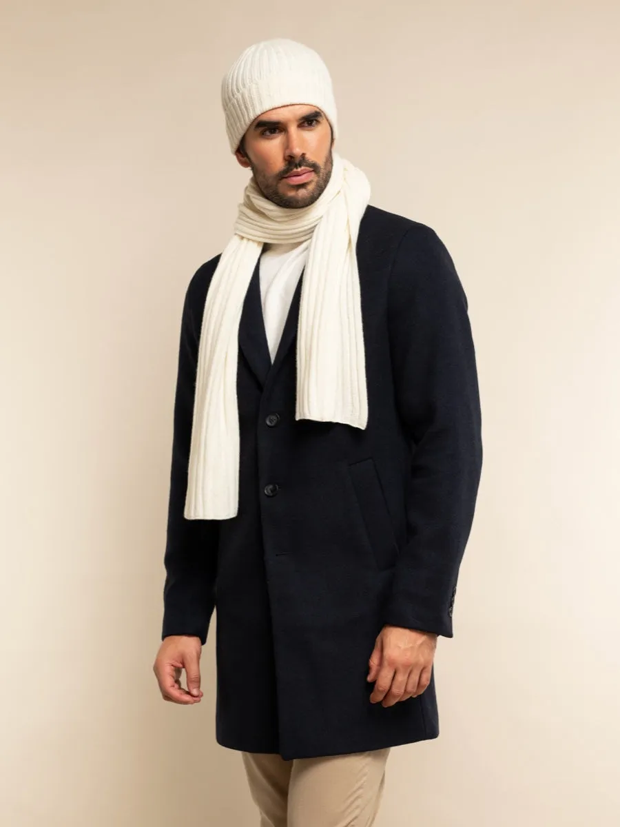 Napoli (cream) - 100% cashmere ribbed scarf (unisex)