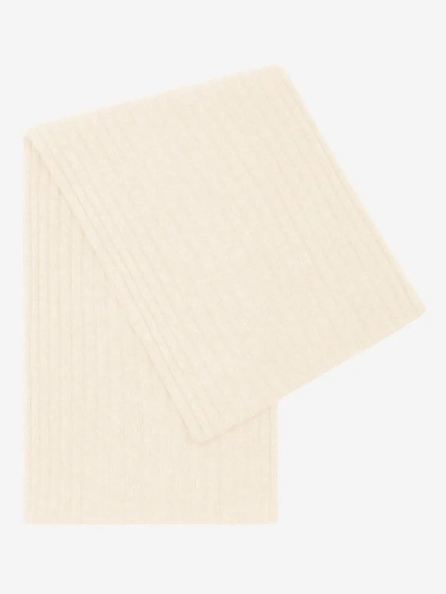 Napoli (cream) - 100% cashmere ribbed scarf (unisex)