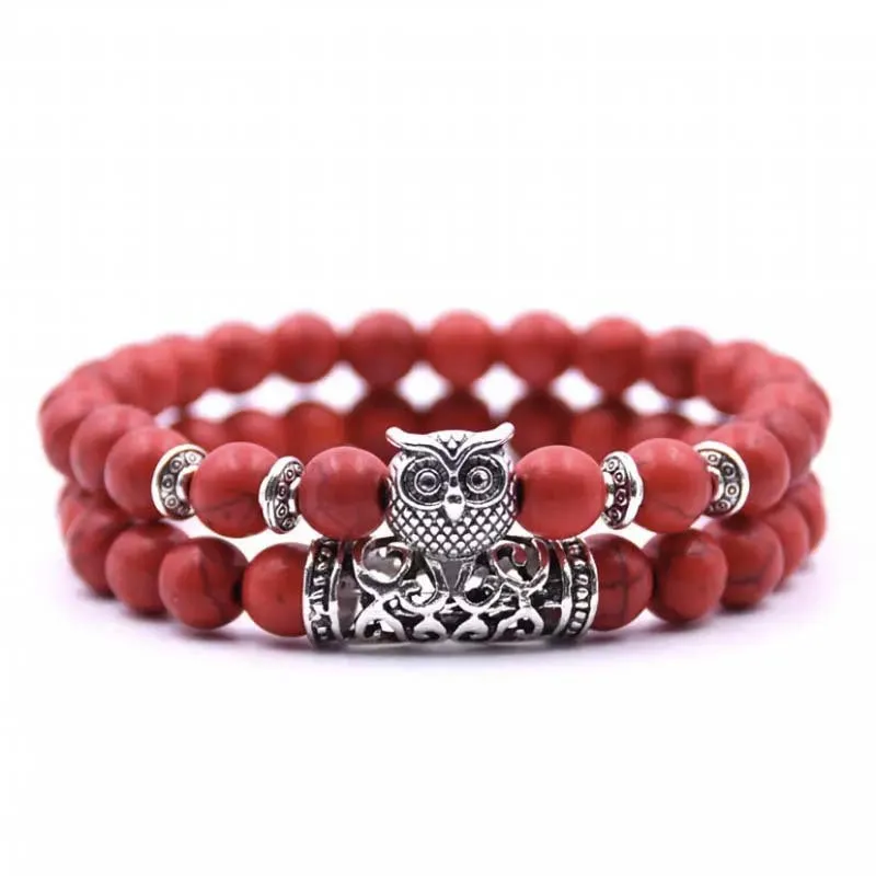 Natural Stone Intuitive Owl Bracelet