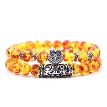 Natural Stone Intuitive Owl Bracelet