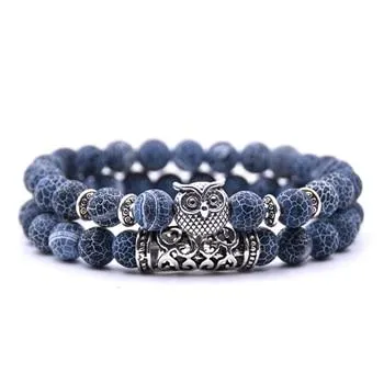 Natural Stone Intuitive Owl Bracelet