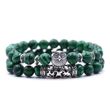 Natural Stone Intuitive Owl Bracelet