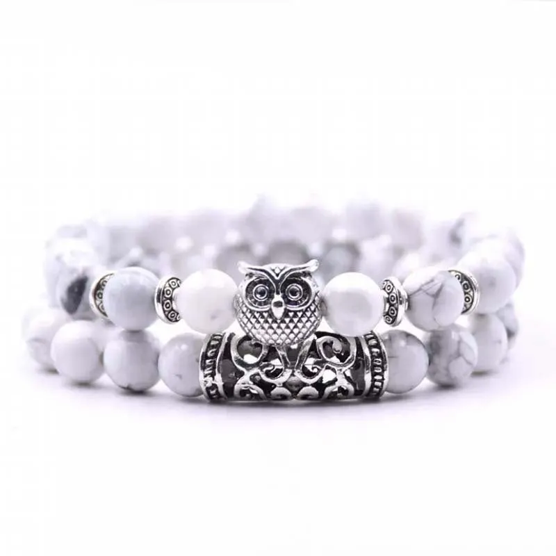 Natural Stone Intuitive Owl Bracelet