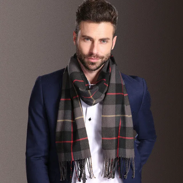 New Europe Fashion Shawl Scarves Men Winter Warm Tartan