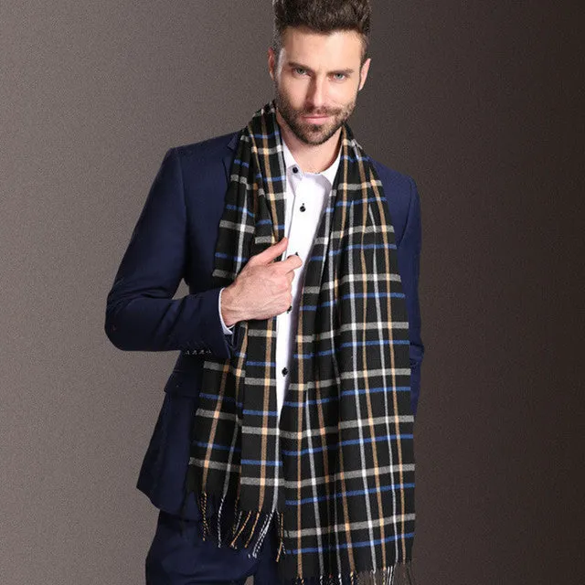 New Europe Fashion Shawl Scarves Men Winter Warm Tartan