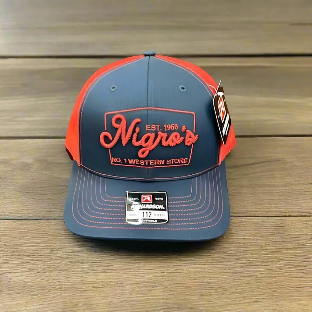 Nigro's Richardson 112 Navy Front & Red Back 3D Embroidery - NBC 37