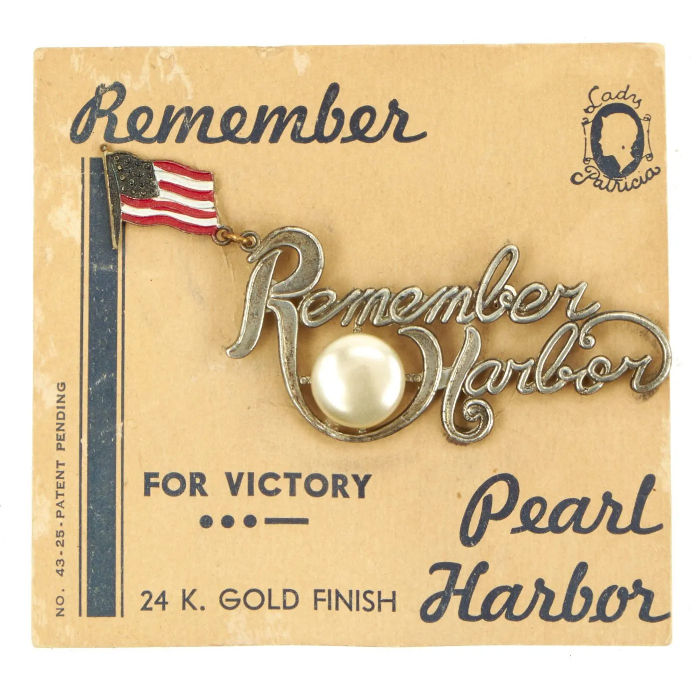 Original Collection of WWII U.S. “Remember Pearl Harbor” Patriotic Brooch Pins