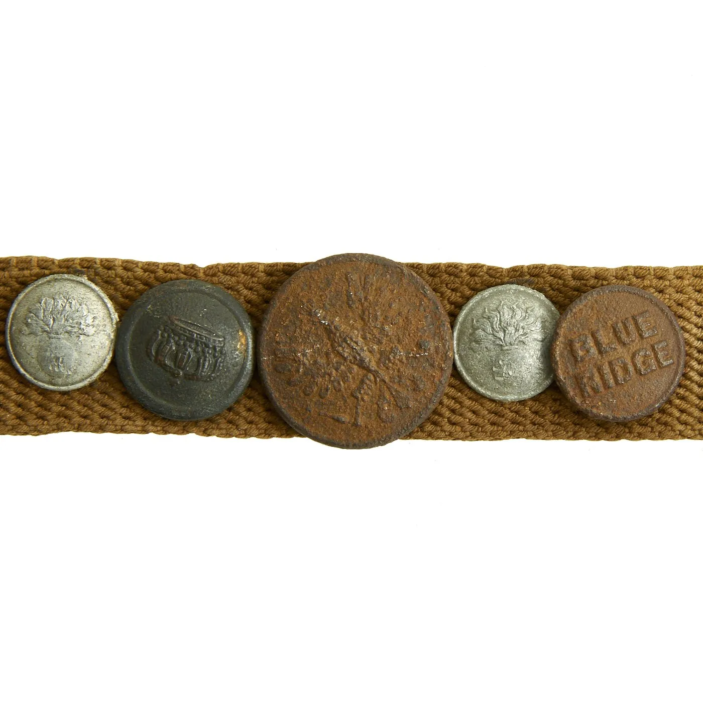 Original U.S. WWI Hate Belt made from U.S. Trouser Belt with 29 Attached Items