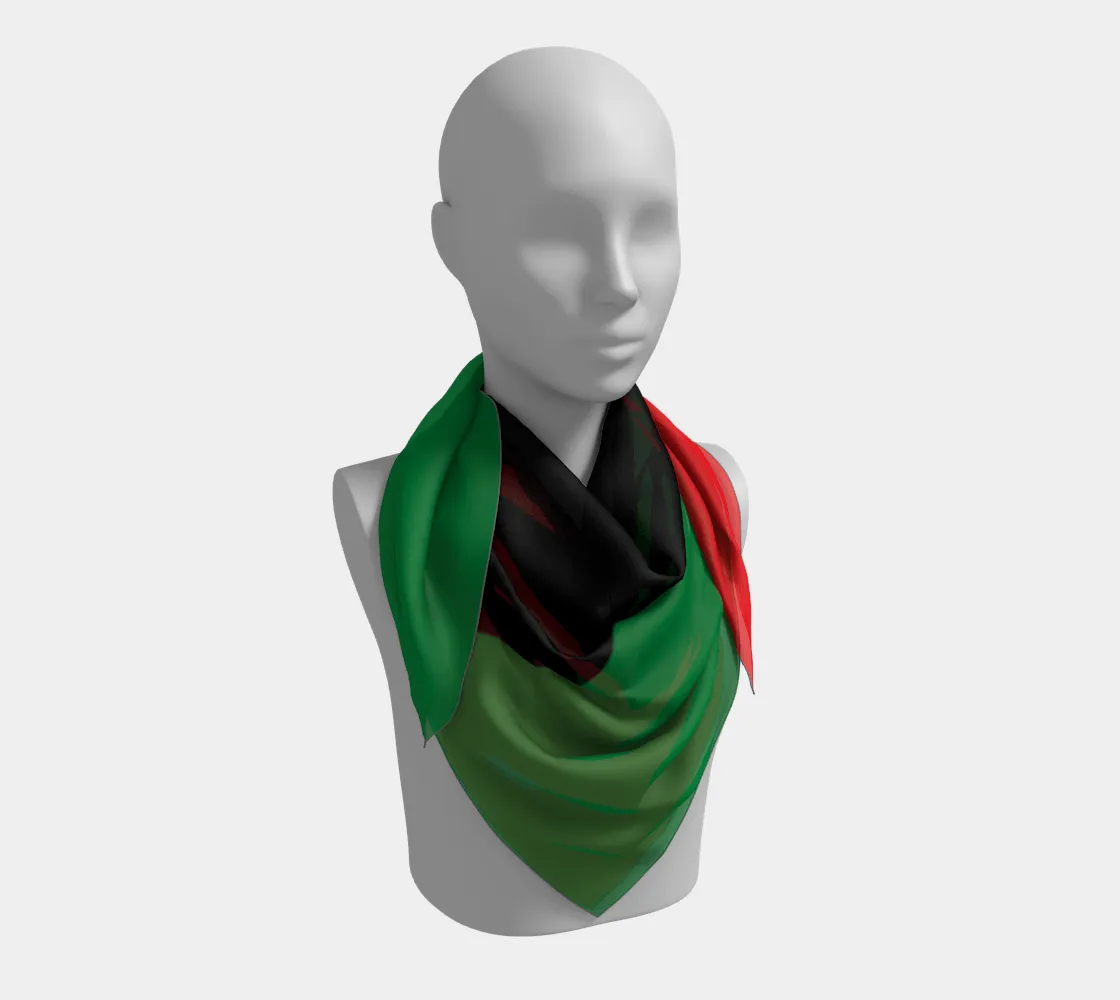 Pan African RBG Flag Bespoke Square Scarf