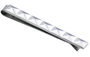 Patterned Stainless Steel Tie Clip