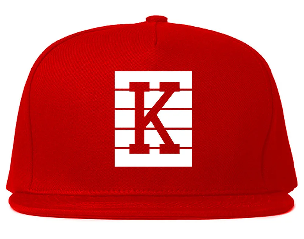 Pink K Blocks Snapback Hat Cap