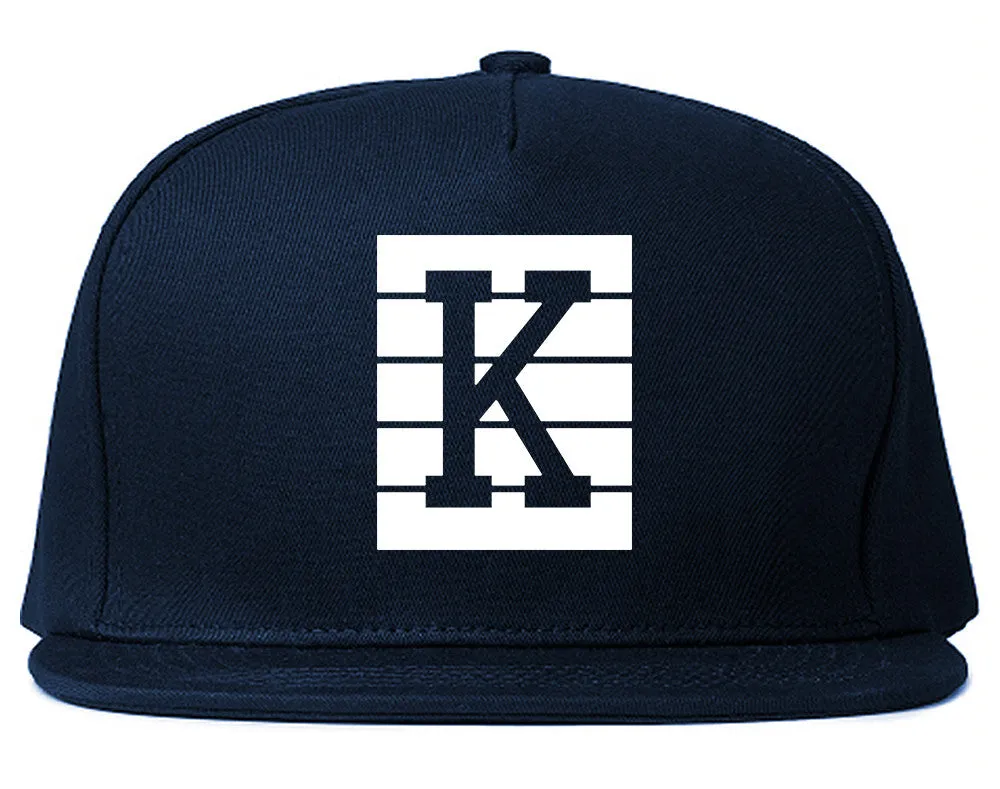 Pink K Blocks Snapback Hat Cap