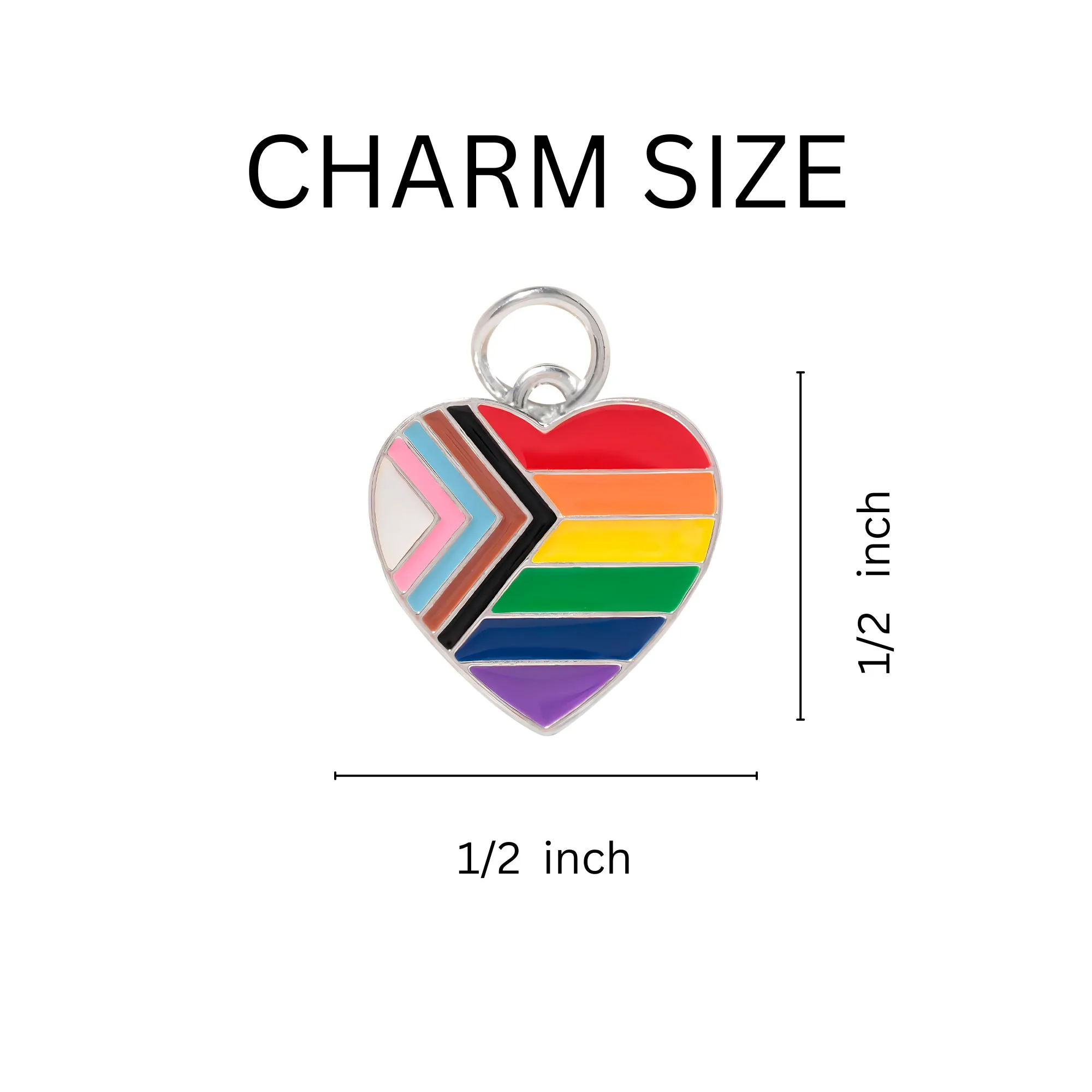 Quasar Heart Flag Chunky Charm Bracelets