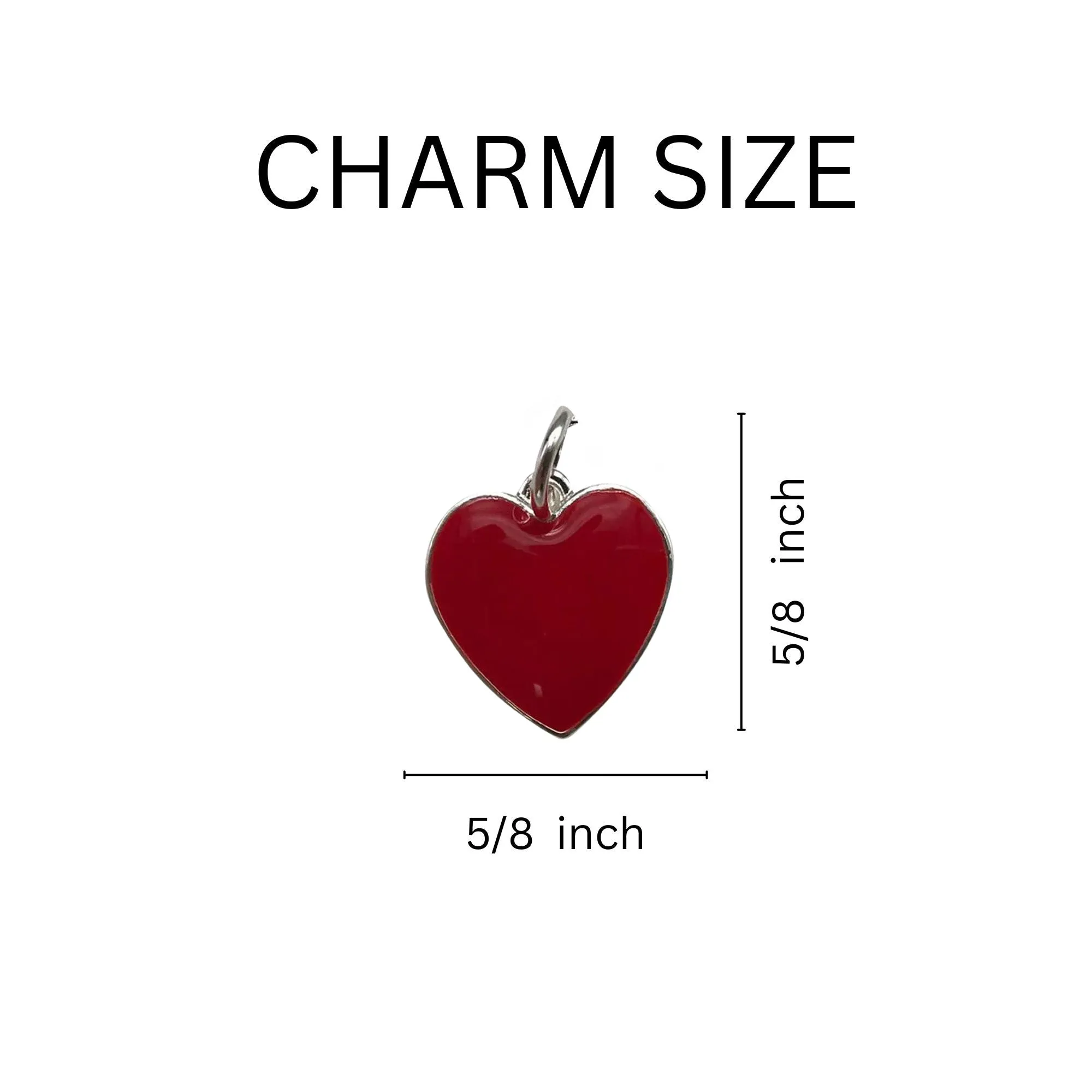 Red Heart Charm Silver Charm Bracelets