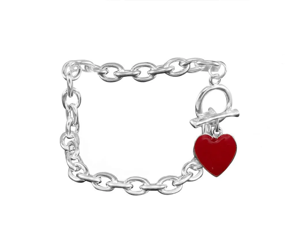 Red Heart Charm Silver Charm Bracelets