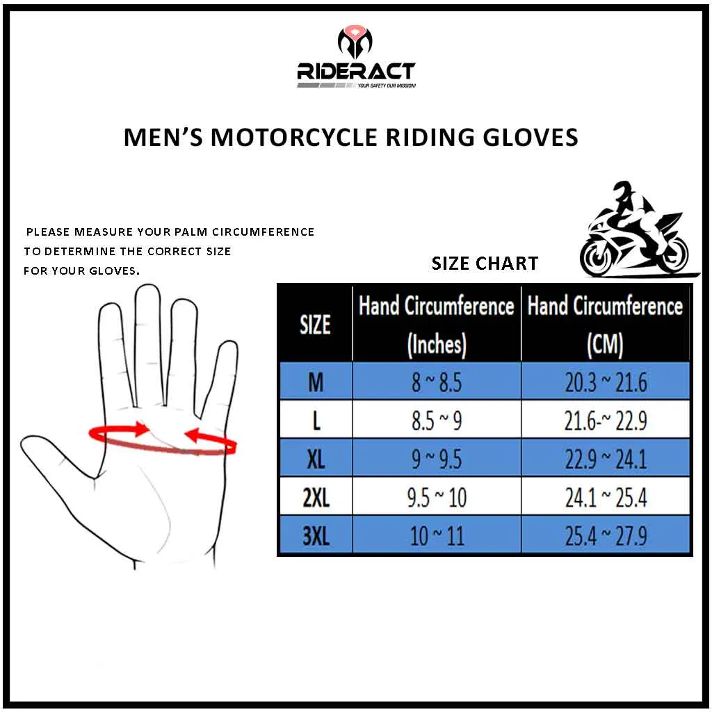 RIDERACT® Men Summer Motorcycle Gloves Rock’It Riding Gloves