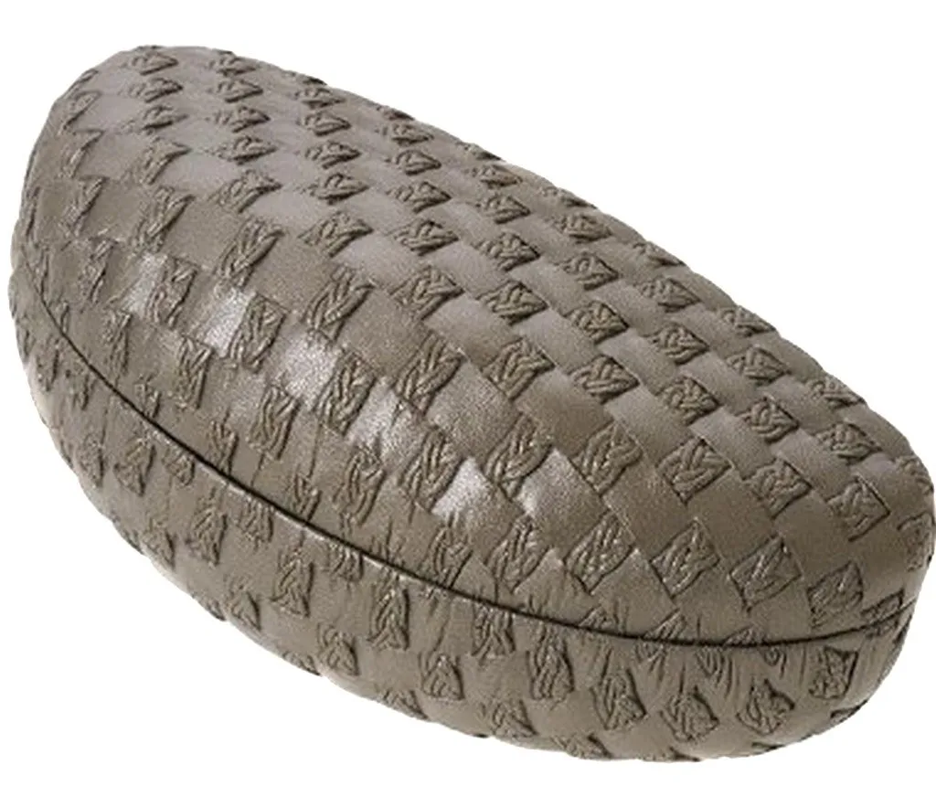 Sakkas Large Woven Embossed Clamshell Hard Sunglasses Case