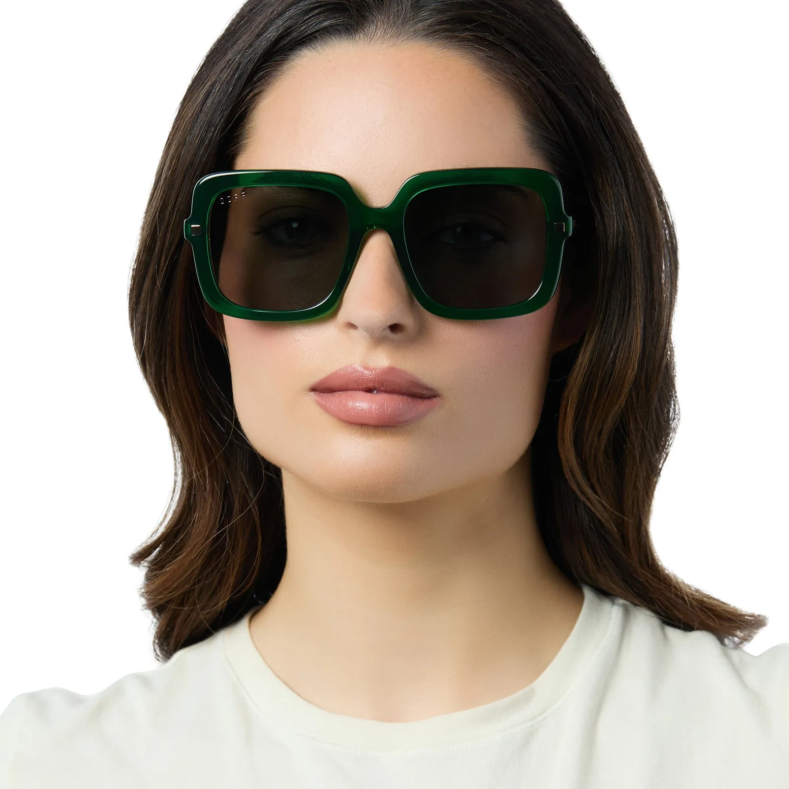 SANDRA - PALM GREEN CRYSTAL   GREY   POLARIZED SUNGLASSES