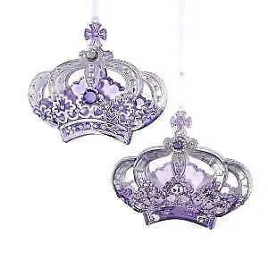 Set of 2 Royal Splendor Crown Ornaments