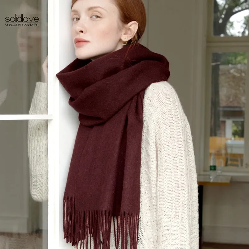 Solidlove 100% Wool Winter Scarf Women Scarves Adult Solid  Luxury