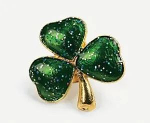 Sparkling Shamrock Pin, Gift-Boxed