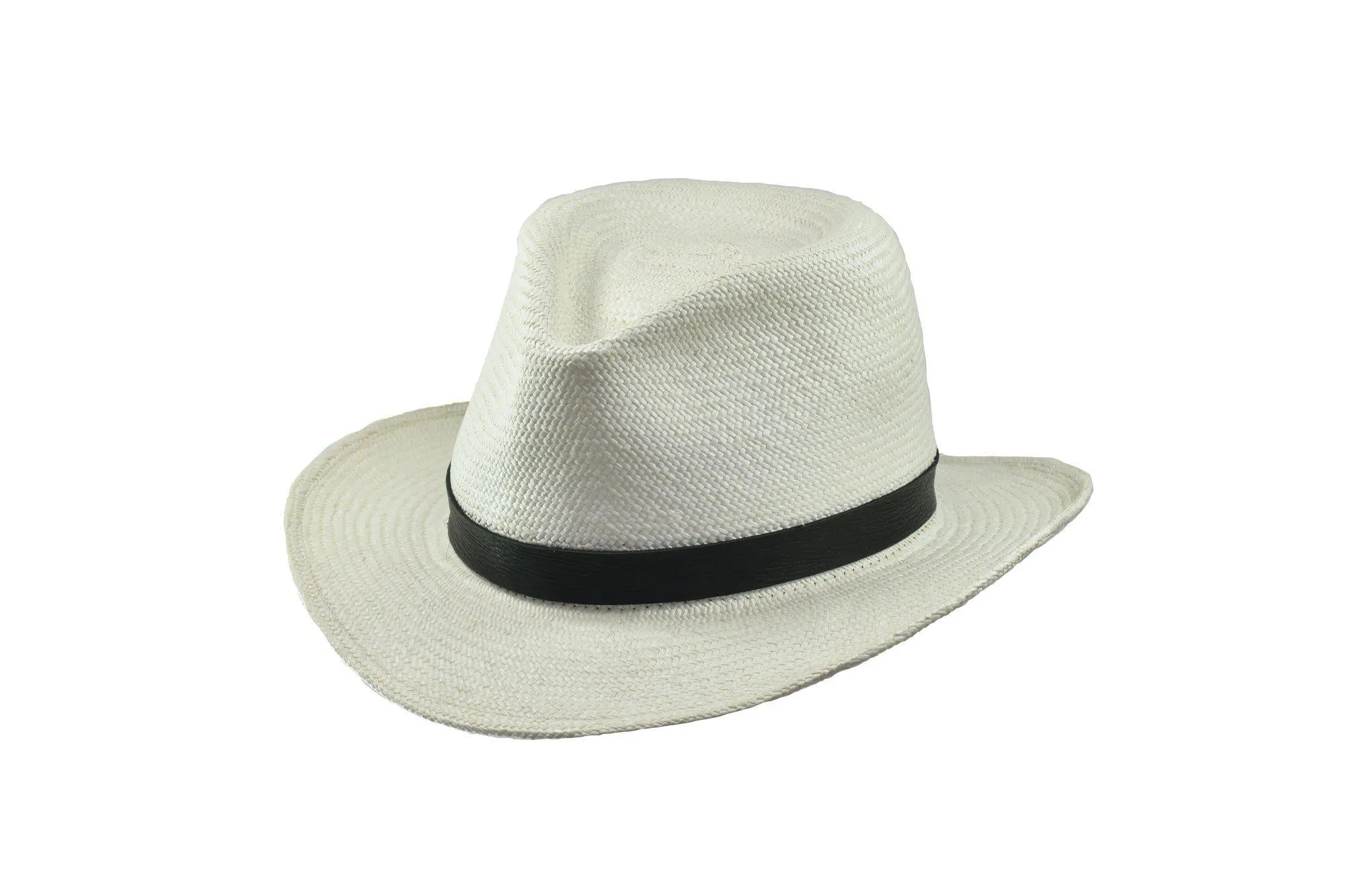 Straw Fedora Hat for Sale in White