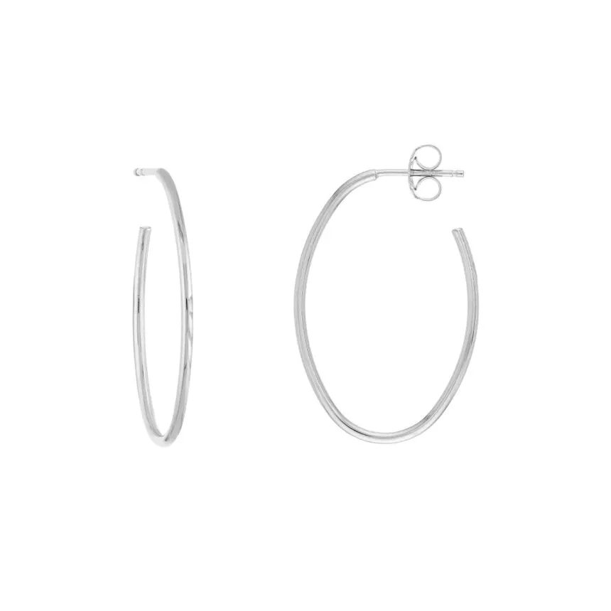 Thin Oval Hoop Earrings