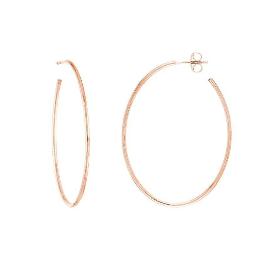 Thin Oval Hoop Earrings