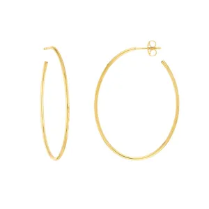 Thin Oval Hoop Earrings