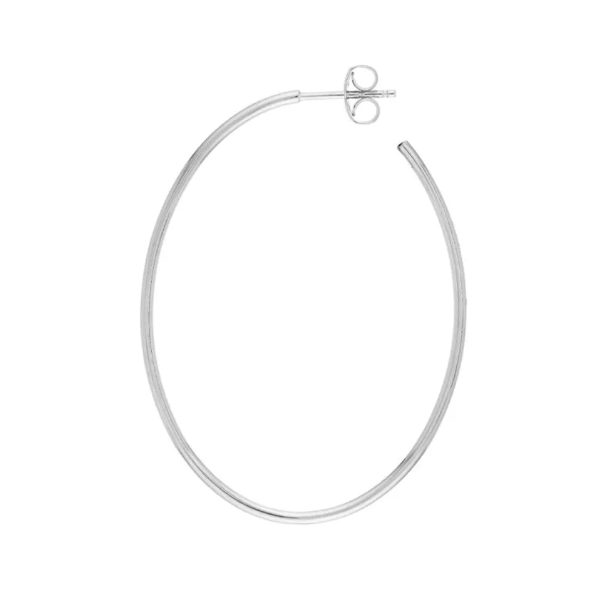 Thin Oval Hoop Earrings