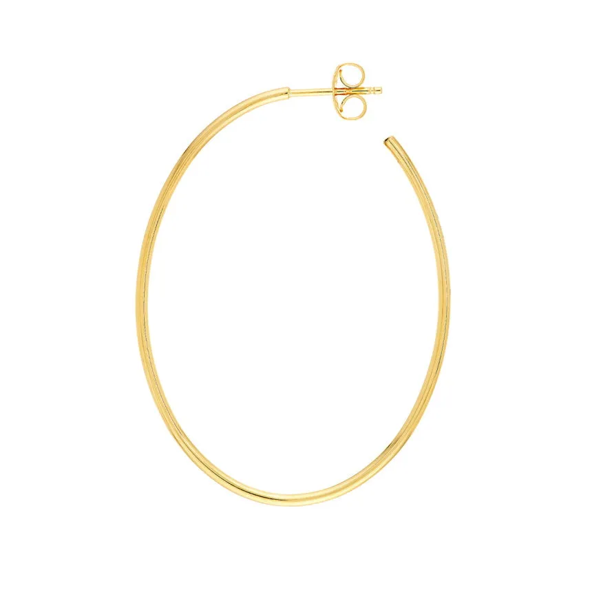 Thin Oval Hoop Earrings