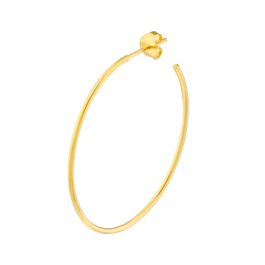 Thin Oval Hoop Earrings