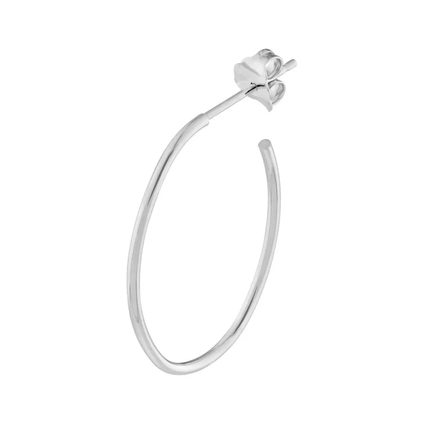 Thin Oval Hoop Earrings