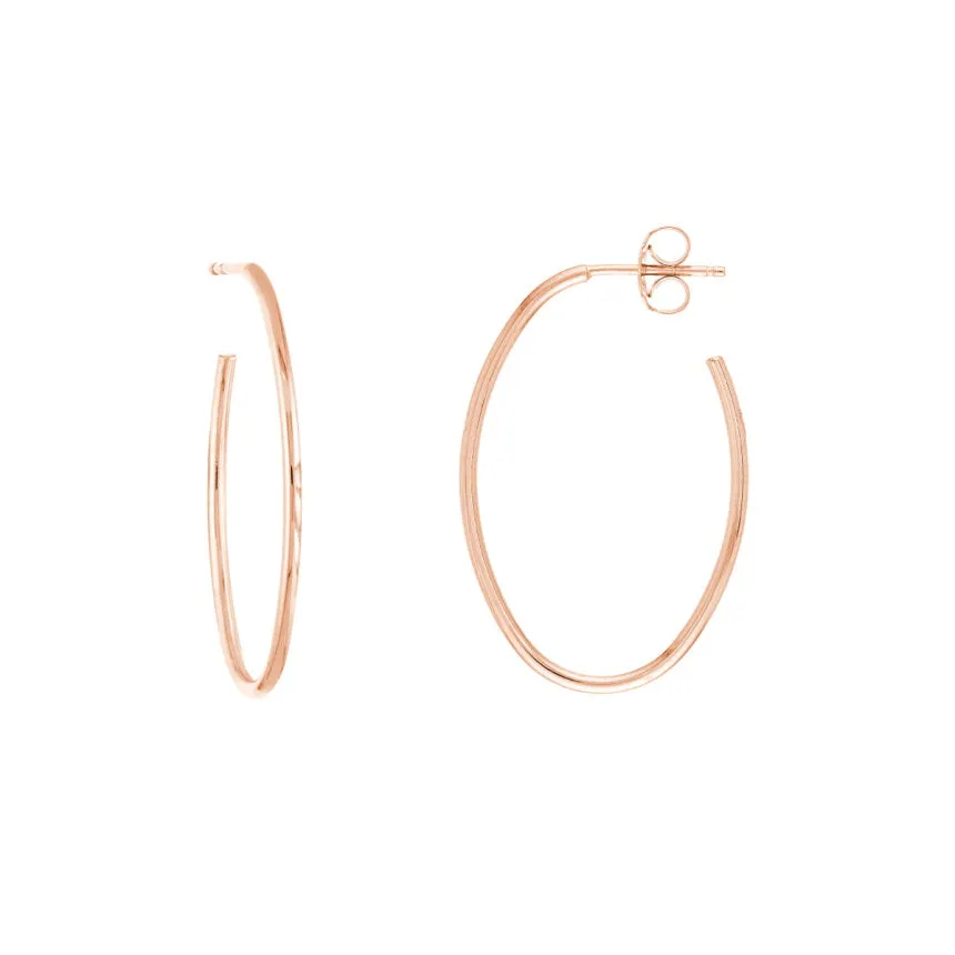 Thin Oval Hoop Earrings