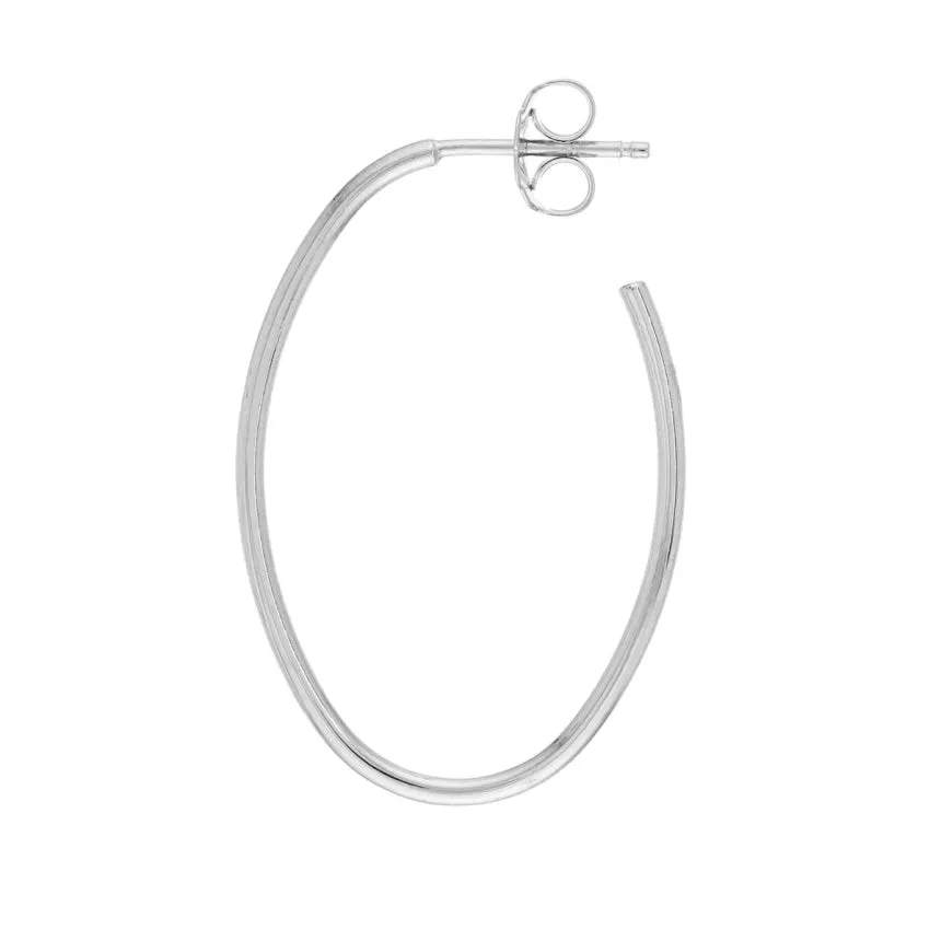 Thin Oval Hoop Earrings