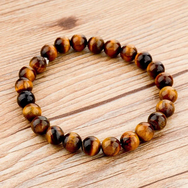 Tiger Eye Love Buddha Natural Stone Bracelet For Women & Men