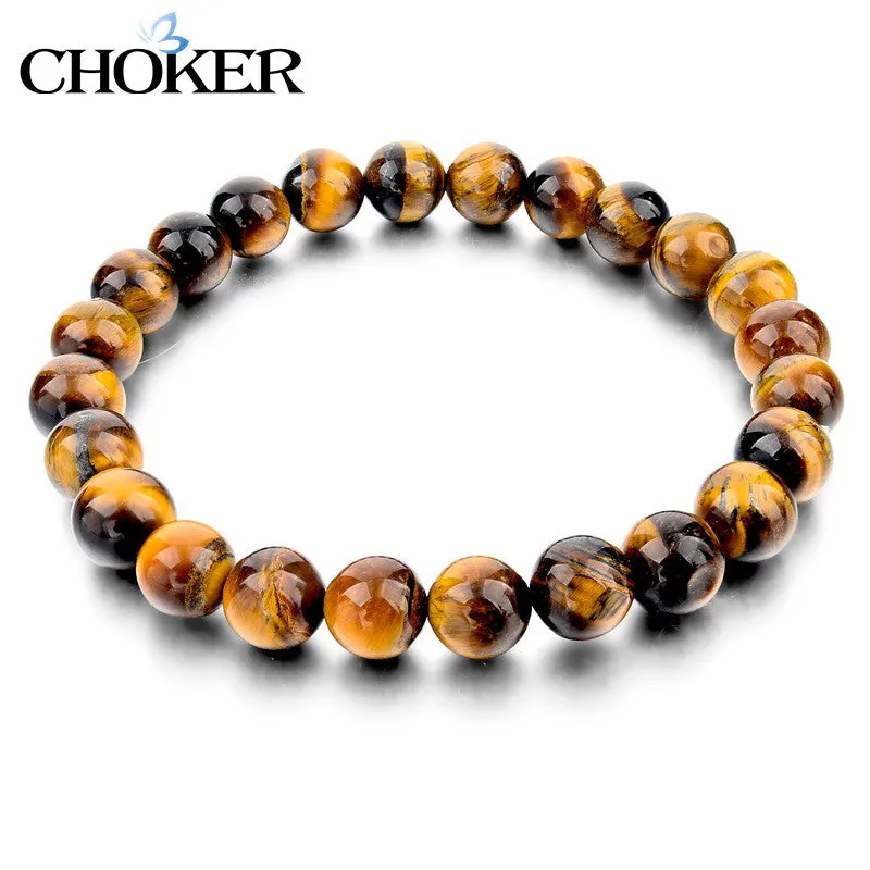 Tiger Eye Love Buddha Natural Stone Bracelet For Women & Men