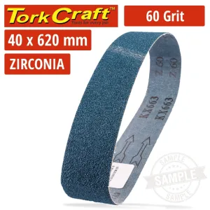 TORK CRAFT 60 GRIT ZIRCONIA SANDING BELTS 40MMX620MM MY3025-2-3