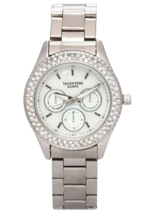 Valentino 20121789-WHITE DIAL Silver Stainless Strap Watch for Women