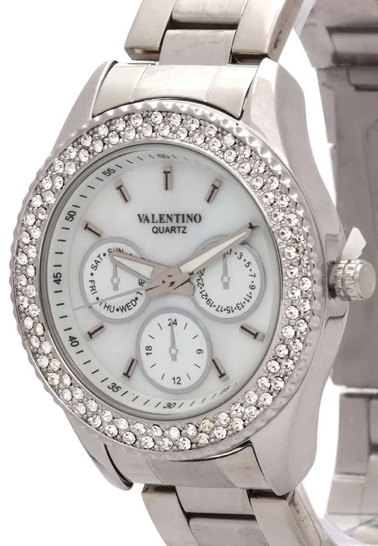 Valentino 20121789-WHITE DIAL Silver Stainless Strap Watch for Women