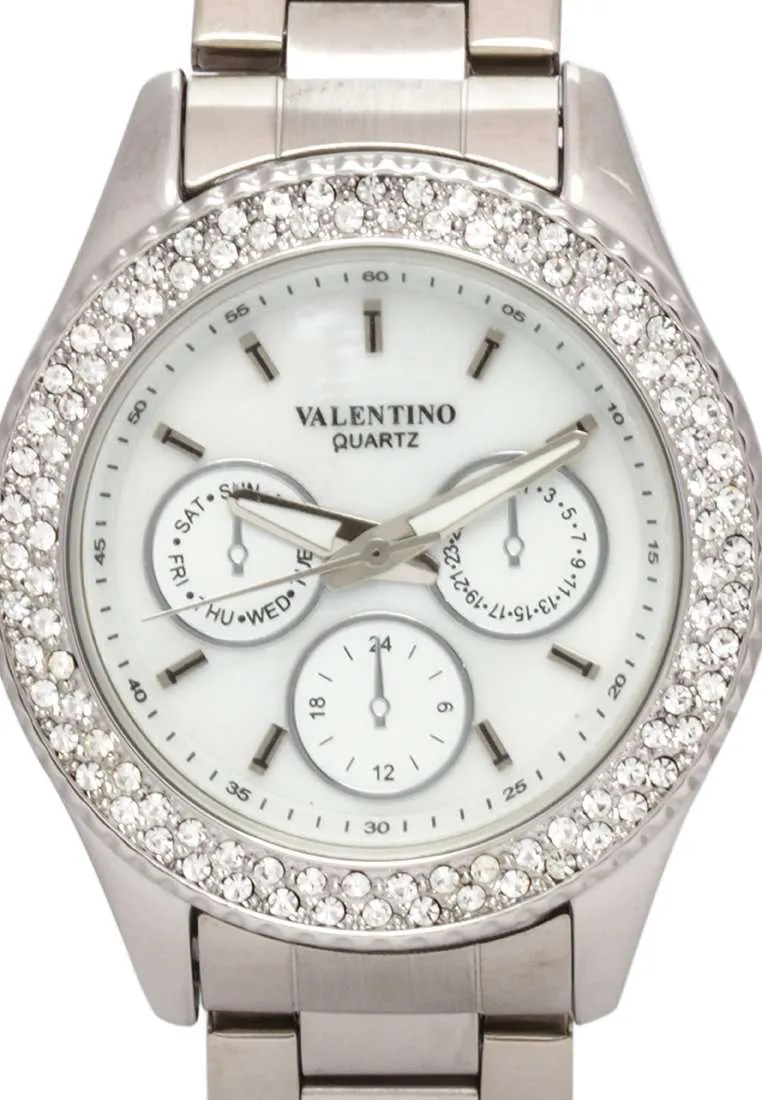 Valentino 20121789-WHITE DIAL Silver Stainless Strap Watch for Women