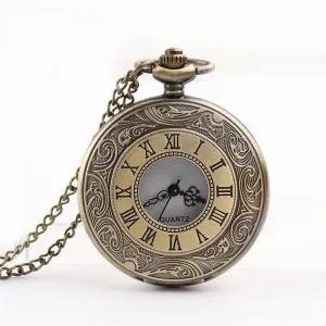 Vintage Bronze Roman Number Quartz Pocket Watch Fashion Style Best  Christmas Gift Pendant Steampunk Cindiry Brand