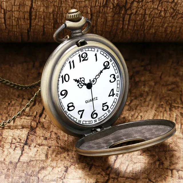 Vintage Bronze Roman Number Quartz Pocket Watch Fashion Style Best  Christmas Gift Pendant Steampunk Cindiry Brand