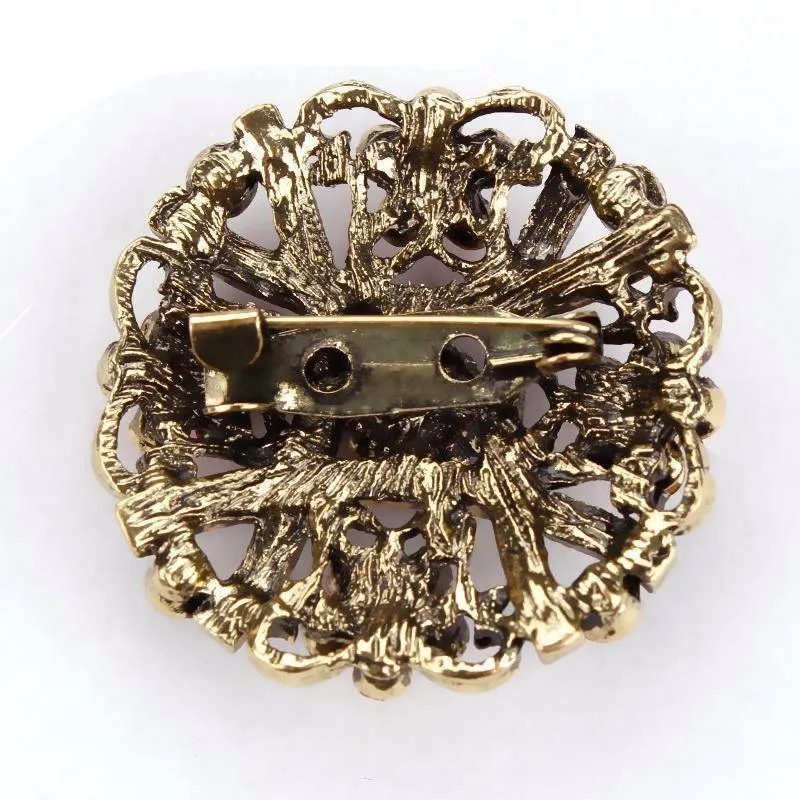 Vintage Gold Crystal  Antique Brooch Pins